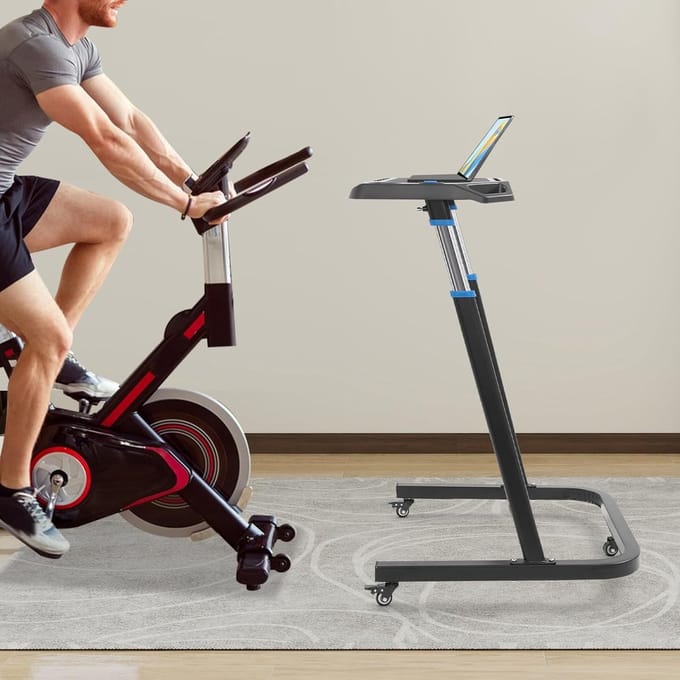 Roller Trainer Tafel - Verstelbare Fiets Tafel - Thuiswerken en Hobby - Verrijdbaar en Inklapbaar