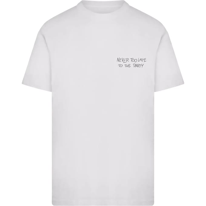 Mister Tee - Never Too Late To The Party Heren Tshirt - L - Wit