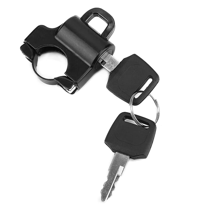 Cadenas de sécurité universel pour guidon de moto de 22 mm avec 2 clés Black black