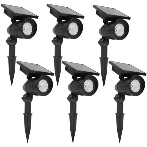 KS Verlichting Set 6 Stuks LED Solar Tuinspot Zwart