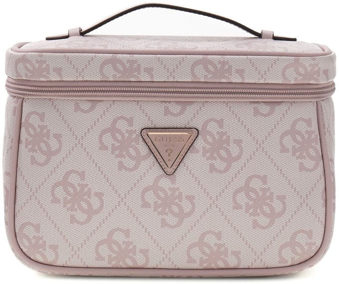 GUESS cosmetische tas Toiletry Train Case Orchid Logo oud roze