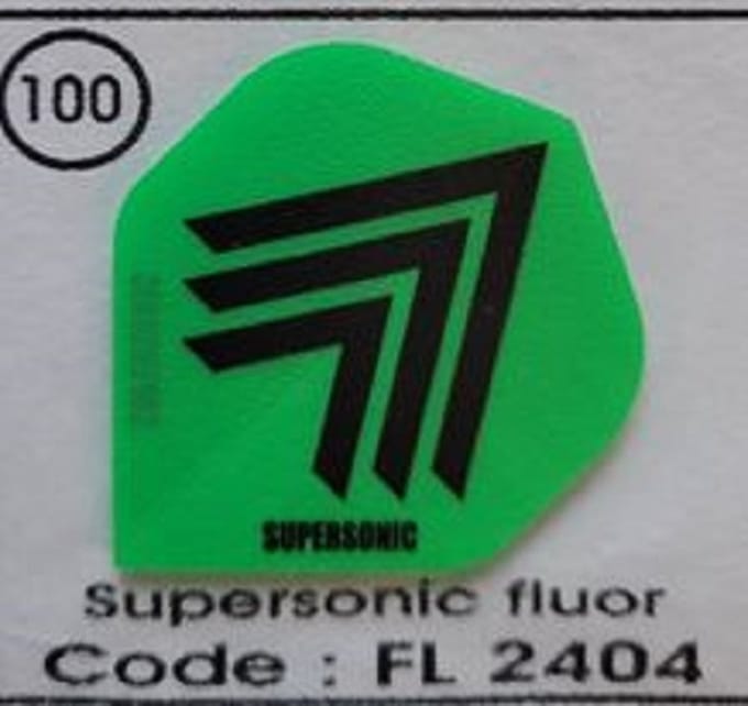 Dartflights 100 Micron Supersonic 10 sets (30 stuks) Fluor groen