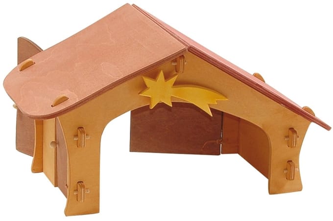 Ostheimer Kerststal met ster - Kerstdecoratie met vogelbord