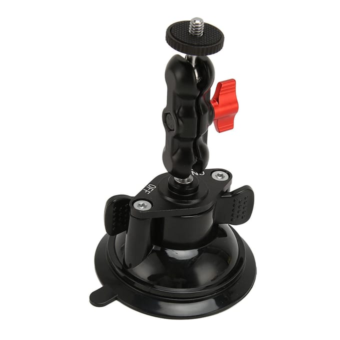 Krachtige zuignap camera autohouder actie camera houder camera autohouder dubbele kogel scharnierend black