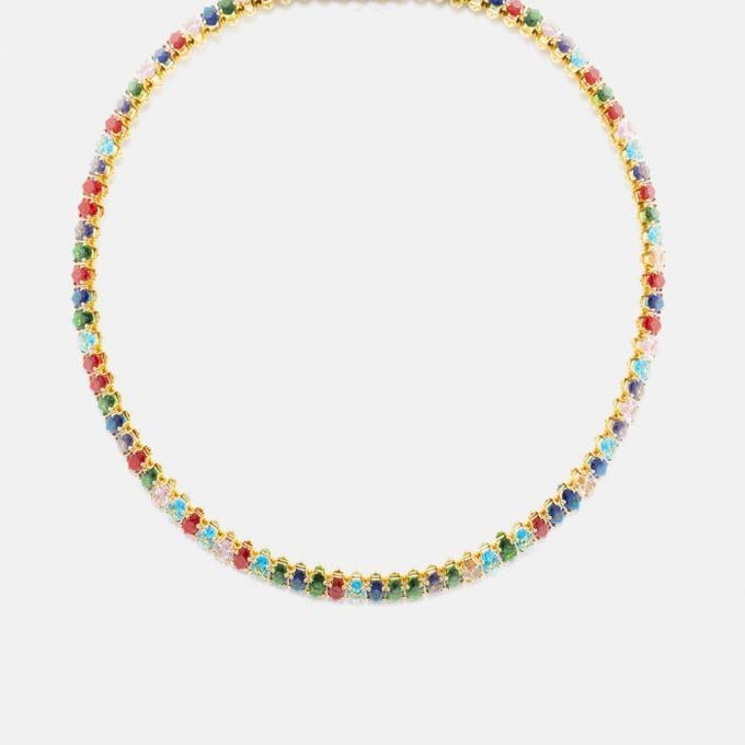 Luxenter ketting met veelkleurige kristal, 18k gouden afwerking - Nex schoon