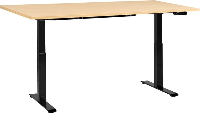 DESTINES - Elektr bureau - Zwart/Lichtbruin - 160 x 72 cm - Vezelplaat