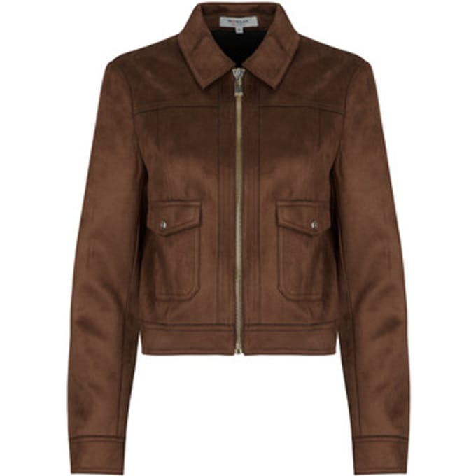 Morgan - Kort suède jasje 252-Gliva Dark Brown - Maat : 36