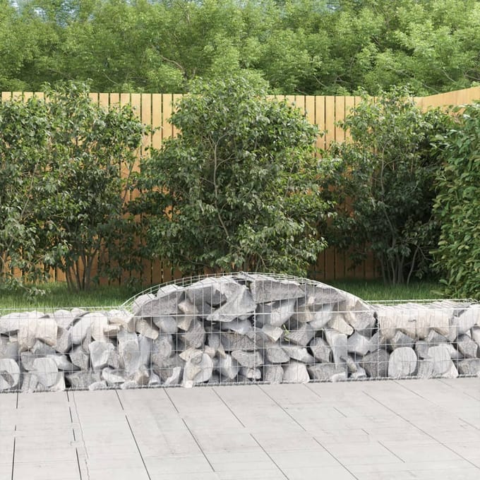 vidaXL - Schanskorf - gewelfd - 300x50x40/60 - cm - gegalvaniseerd - ijzer