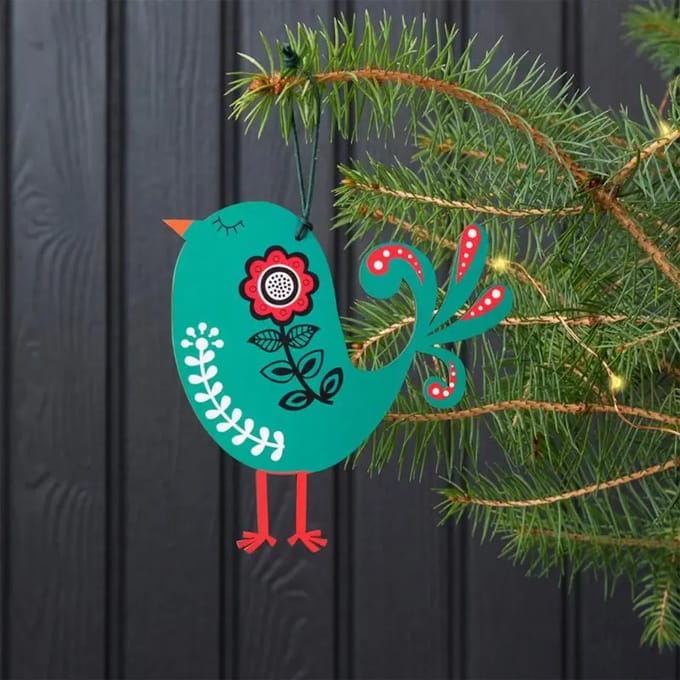 Houten vogel kerstdecoratie Rex London