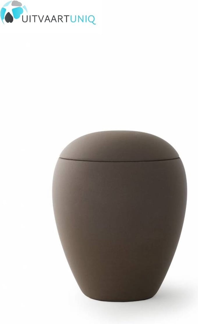 Mini urn donker bruin - keramiek