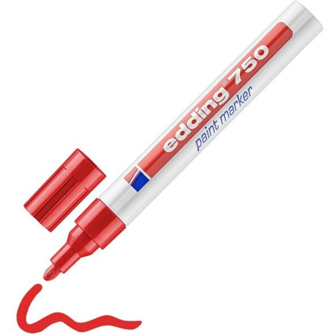 Paintmarker edding 750 op oliebasis 2-4mm rood