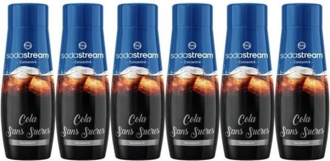 Set van 6 SODASTREAM SUIKERVRIJE COLA-concentraten - 440 ml
