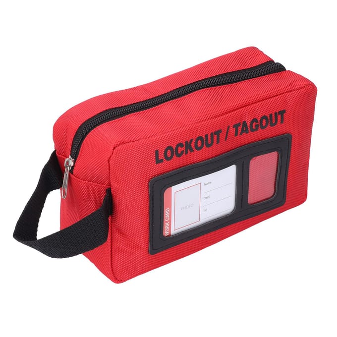 Lockout Tagout Tas Polyester Stof Grote Capaciteit Hittebestendig Lockout Tagout Opbergtas met Zichtbaar Display black