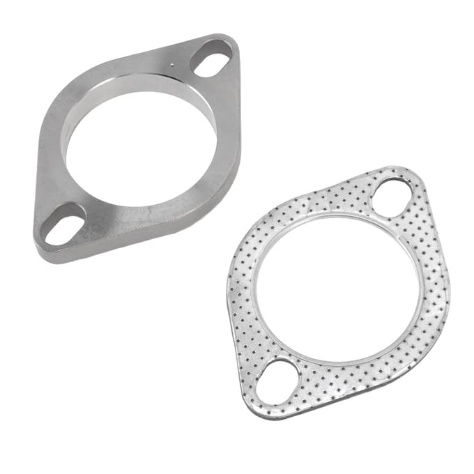 2 STUKS 2 Bout 2.5in Uitlaatflens Verbindingskit RVS Universeel voor Uitlaat Downpipe white