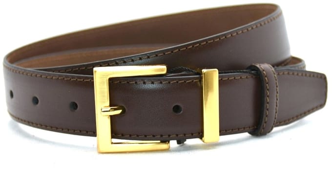 bruin dames riem - gouden gesp - 3 cm breed - maat 85 totale lengte 100 cm