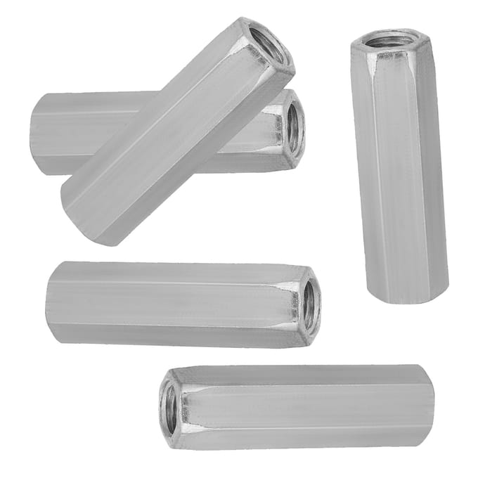 5pcs Acier Zingué M10*4050 Écrou Hexagonal Long Écrou Hexagonal Fileté Fixations Filetées(M10*50)