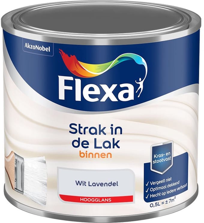 Flexa - Strak In De Lak Binnenlak Hoogglans - Wit Lavendel - Mengverf - 500 Ml