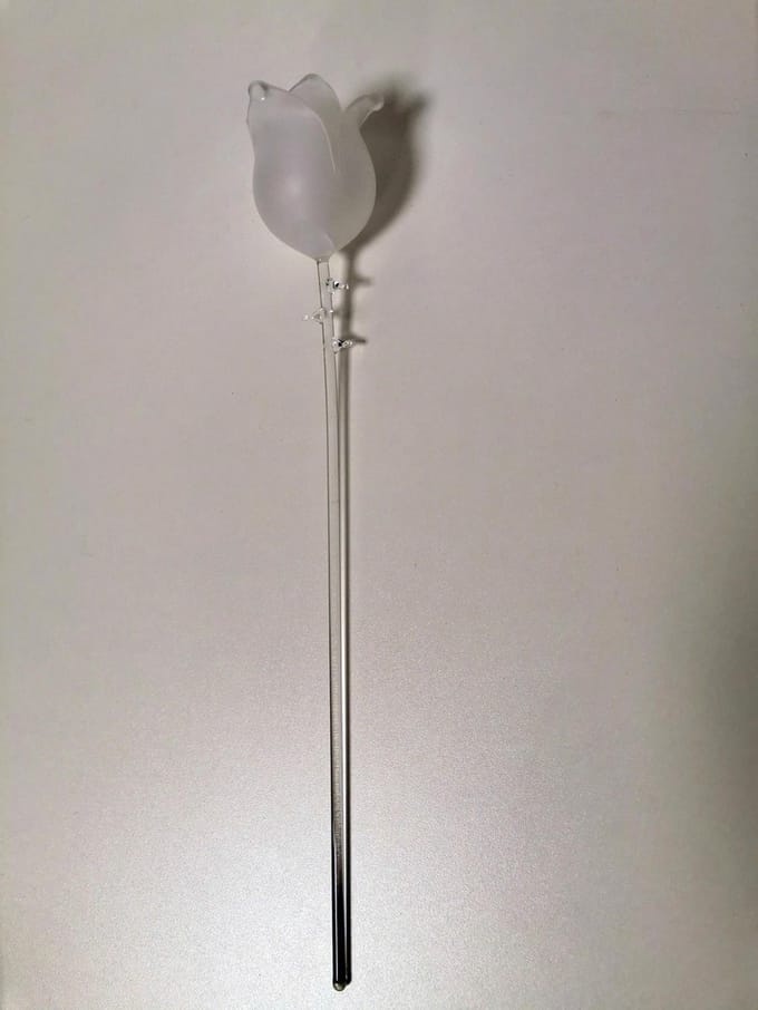 Roos - Bloem - Kristal - 36cm. - Handmade.