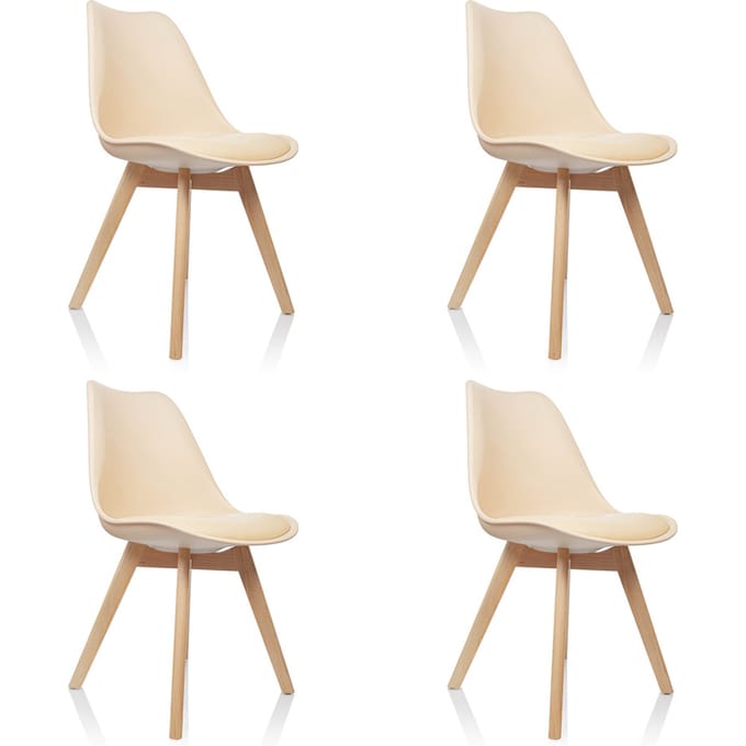 Visitor Chair / Shell chair SCANDI Plastic beige Set of 4 per pack hjh OFFICE