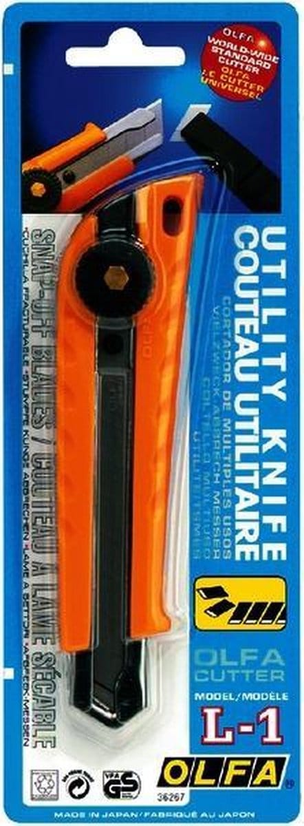 Snijmes olfa l1 geel 18 mm