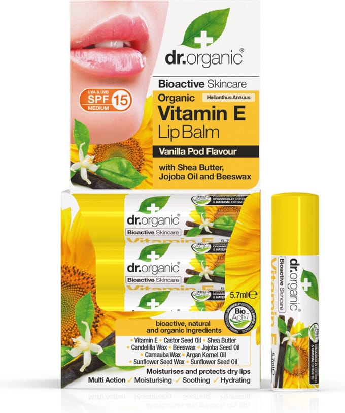 16x Dr. Organic Vitamine E Lipbalsem 5.7 ml