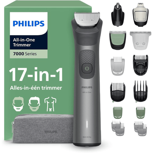 Philips Multigroom Series 7000 – Baard- & bodytrimmer – 17-in-1 – BeardSense-technologie – 0,2 mm precisie