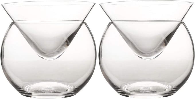 Set van 2 Caviar Server - Glas Cocktail & Wijn Koeler voor Feestjes