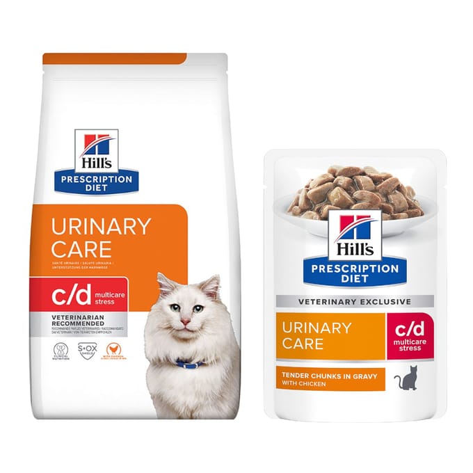 8kg C/D Urinary Stress met Kip Hill's Prescription Diet Kattenvoer