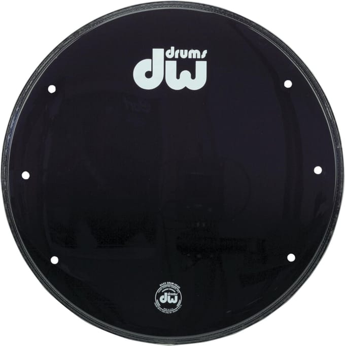 DW basDrum Frontvel 22", zwart, Logo - Bass drumvel