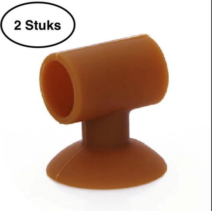 Deurstopper – Deur beschermer – Deurklink beschermer – Deur stopper – Buffer – muur beschermer –  2 stuks –  Bruin