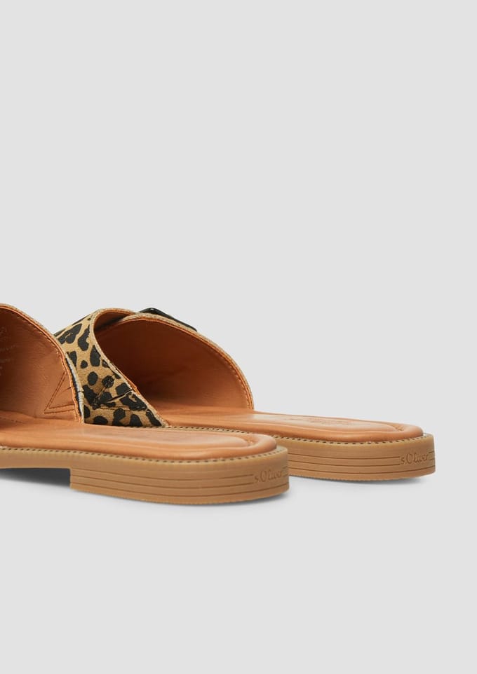 Sandalen met leren uitstraling en sierelement dames s.Oliver