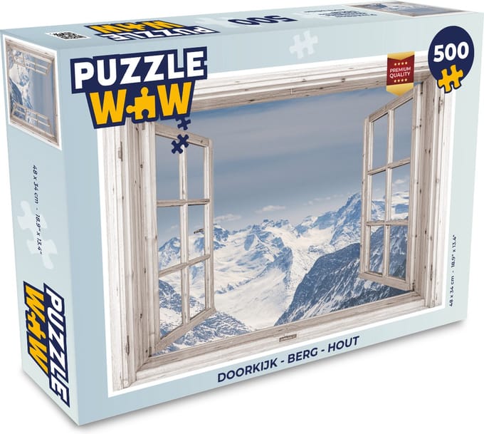 Puzzel Doorkijk - Berg - Hout - Legpuzzel - Puzzel 500 stukjes