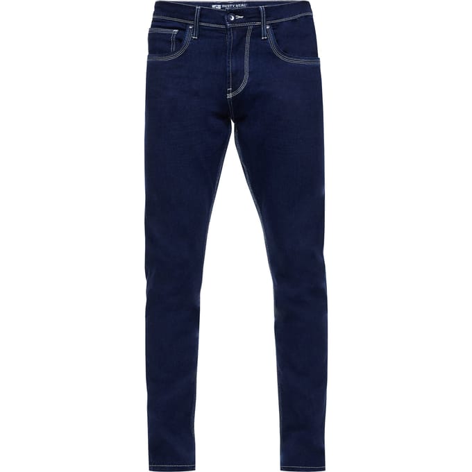 Donkerblauwe jeansbroek "MELVIN" slim fit katoen-stretch