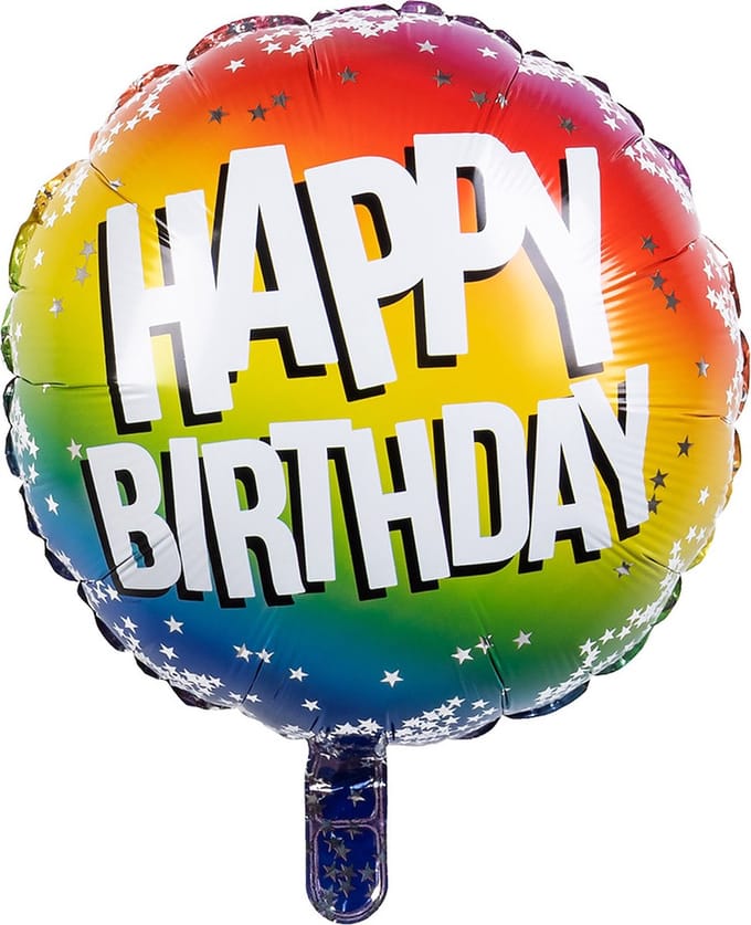 Boland - Folieballon Rainbow 'Happy birthday' - Multi - Folieballon