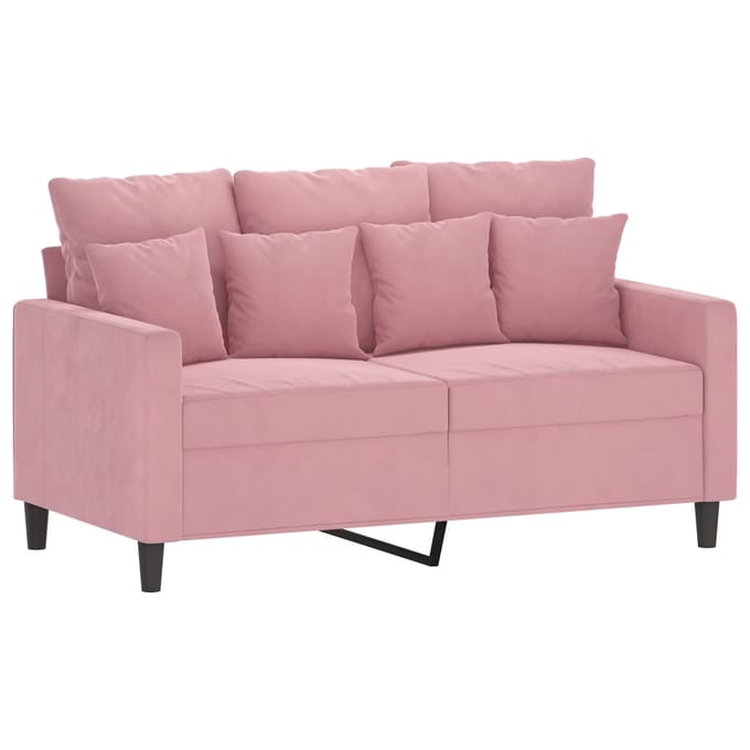 vidaXL - 3-delige - Loungeset - met - kussens - fluweel - roze