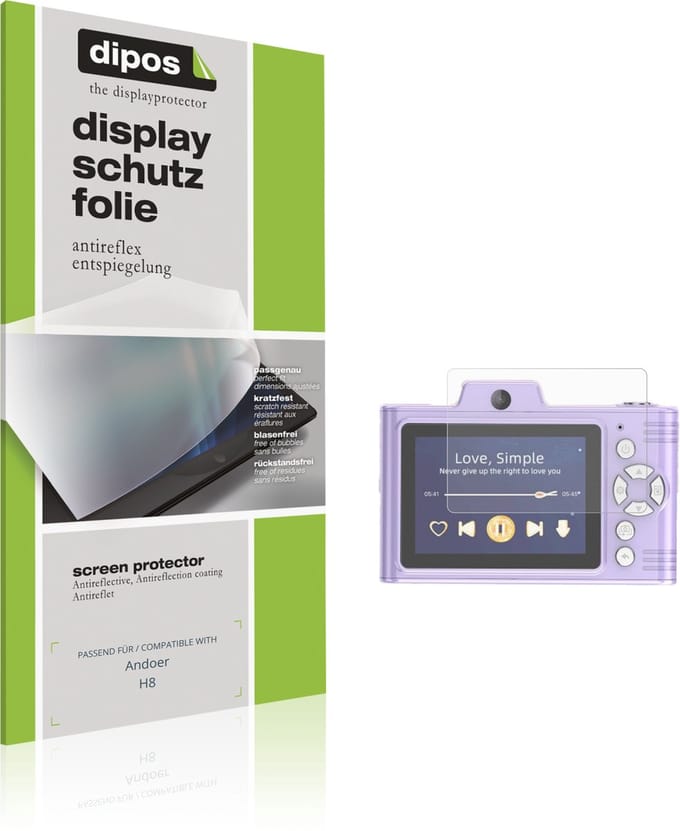 dipos – 4x Matte Beschermfolie geschikt voor Andoer H8 | Krasbestendige & antireflecterende Screenprotector Ultra-Thin