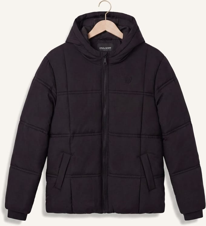 Lyle & Scott Tonal Eagle Padded Coat Jassen Jongens - Winterjas - Zwart - Maat 152/158