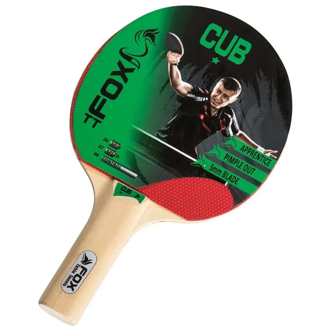 Fox Tt Tafeltennisbat Club 1 Star 23 Cm Hout/rubber Blank/rood