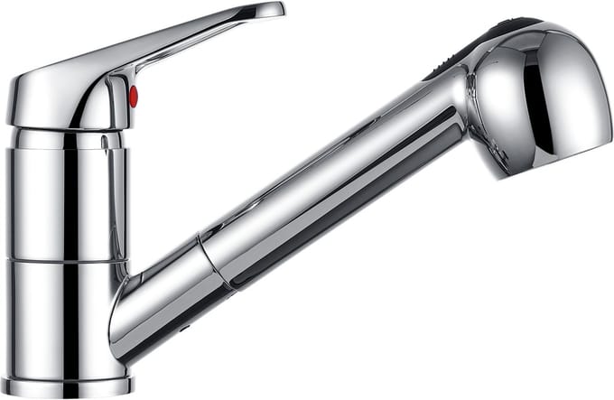 Auralum Max Uittrekbare Keukenkraan - 50 cm Uittrekbereik - 2 waterafvoermethoden (Bellen/Sproei) - Chroom