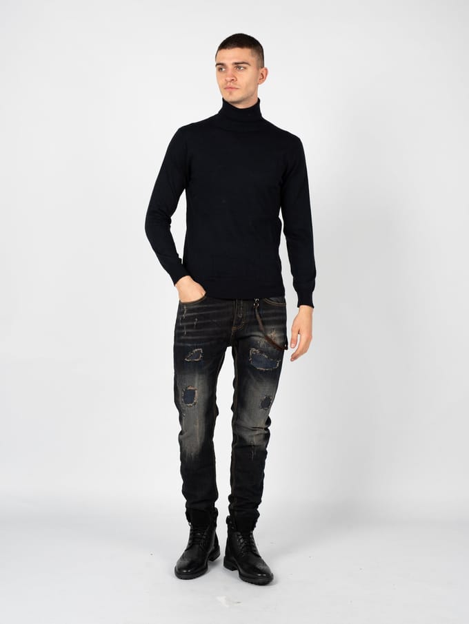 Xagon Man stoppen Turtleneck Mannen blauw