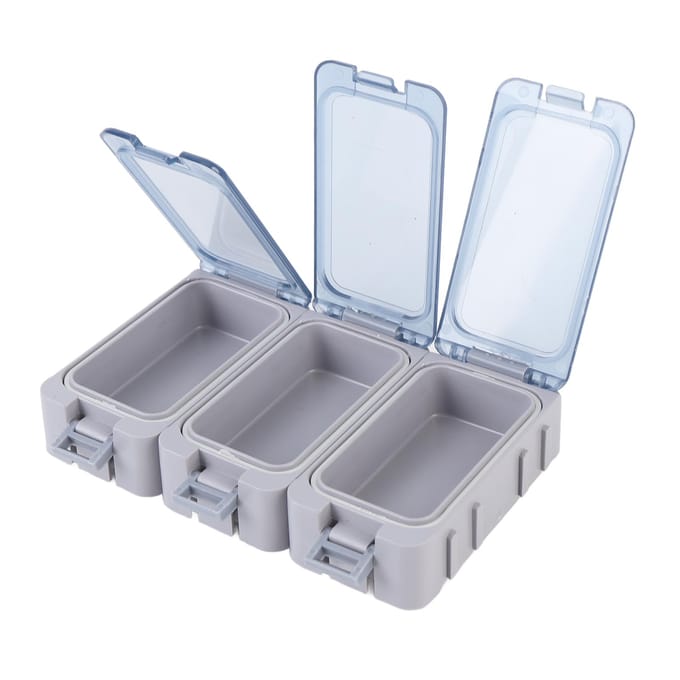 Boîte de Pêche Lumineuse Résistante à l'Eau Portable Organisateur de Boîte à Pêche Mini Utilité Leurres Boîte de Pêche gray