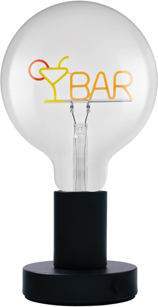 OSRAM 1906 Letter LED tafellamp, barbelettering, neon, 1,2W, E27, zwart, warm wit, textielkabel