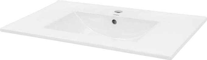 Rechthoekige wastafel met overloop 810x465x175 mm wit keramiek LuxeBath