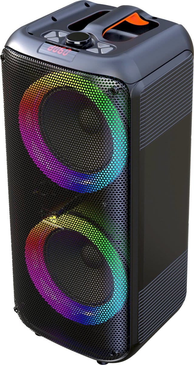 Denver - Bluetooth Speaker Party Box - Disco Verlichting - Incl. afstandsbediening - Microfoonaansluiting - BPS354 - Zwart