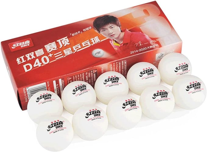 Tafeltennisballen 3 Sterren Wit Professioneel D40+ Set van 10 ITTF Goedgekeurd