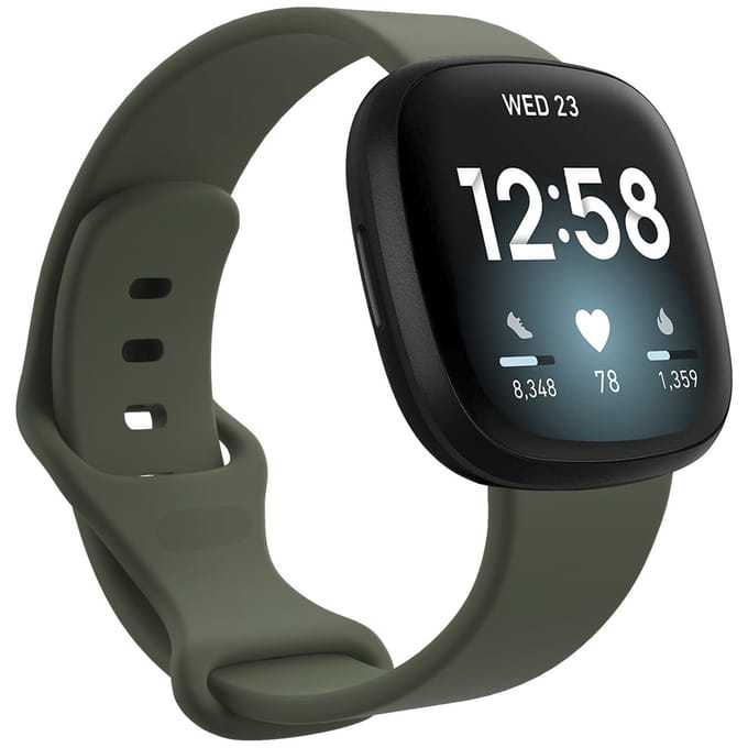 Siliconen bandje - Geschikt voor Fitbit Sense/ Versa 3/ Versa 4/ Sense 2 - Groen
