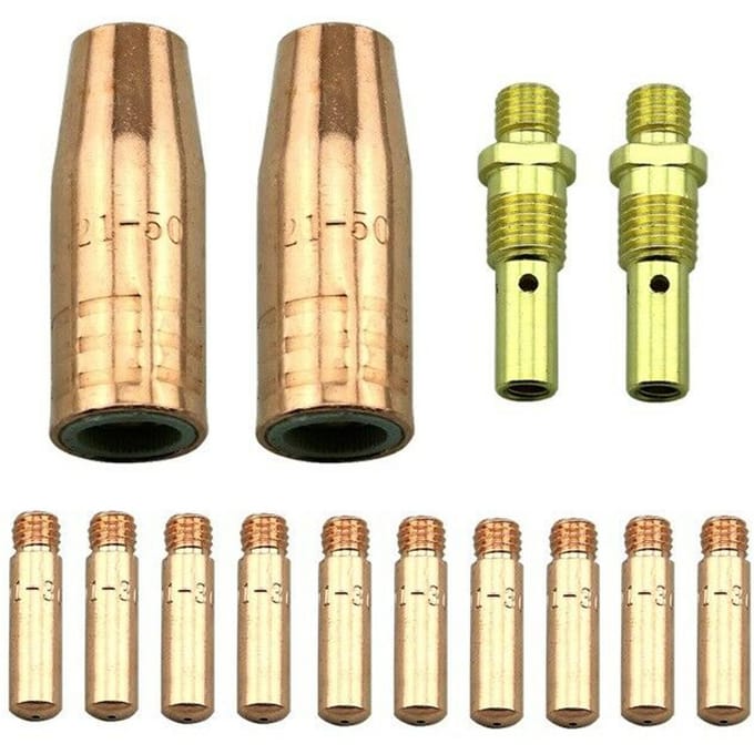 14 stuks MIG-lasmachine-accessoireset 0,035'' Contacttips Gassen Mondstukken Diffusers Vervanging 14PCS