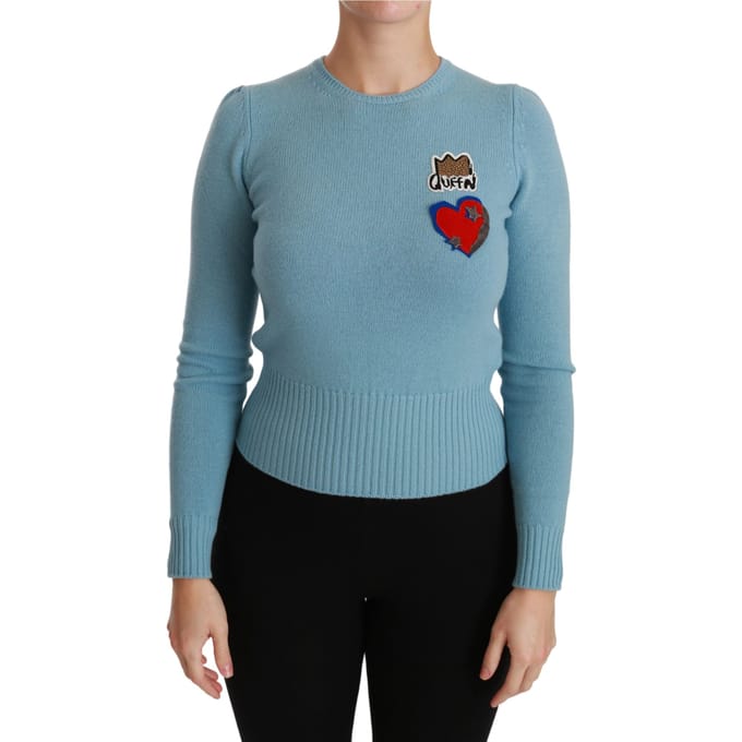 Dolce & Gabbana Vrouwentrui met blauw wollen hartje