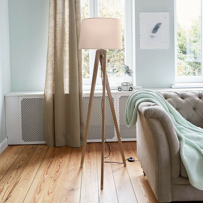 LOBERON Staande lamp Troisième antiekgrijs/crème