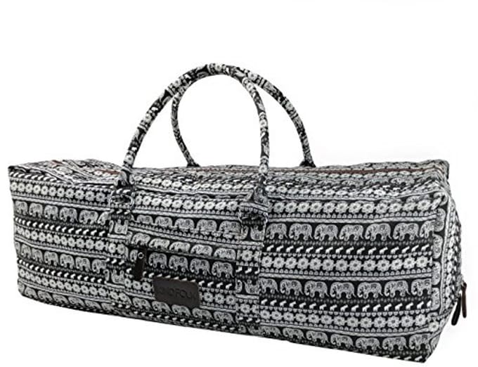 XL Yogamat Tas met Rits en Handvat - Extra Groot Canvas Patroon